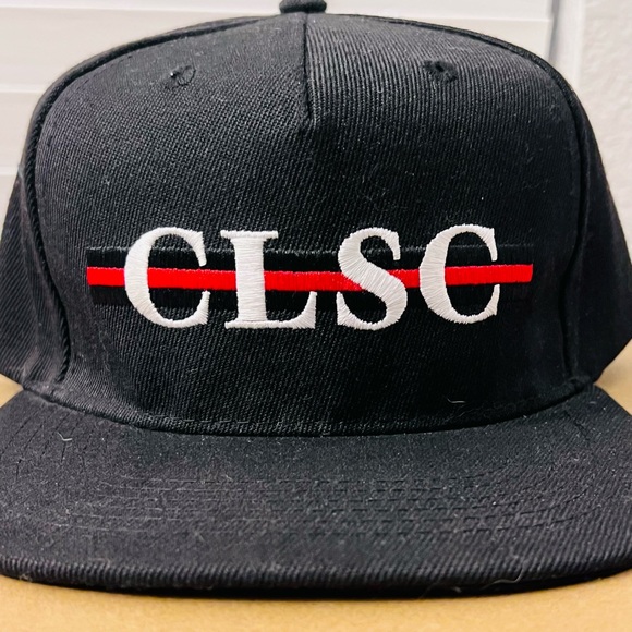CLSC Black Snapback Hat Red Stripe Embroidered Logo Streetwear Cap💎 - Picture 5 of 8